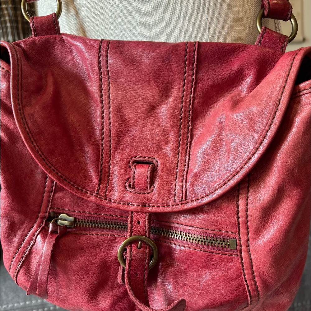 Lucky Brand Red Leather Crossbody Bag